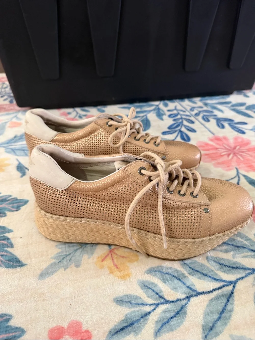 Womens Metallic Gold Platform Sneakers OTBT
